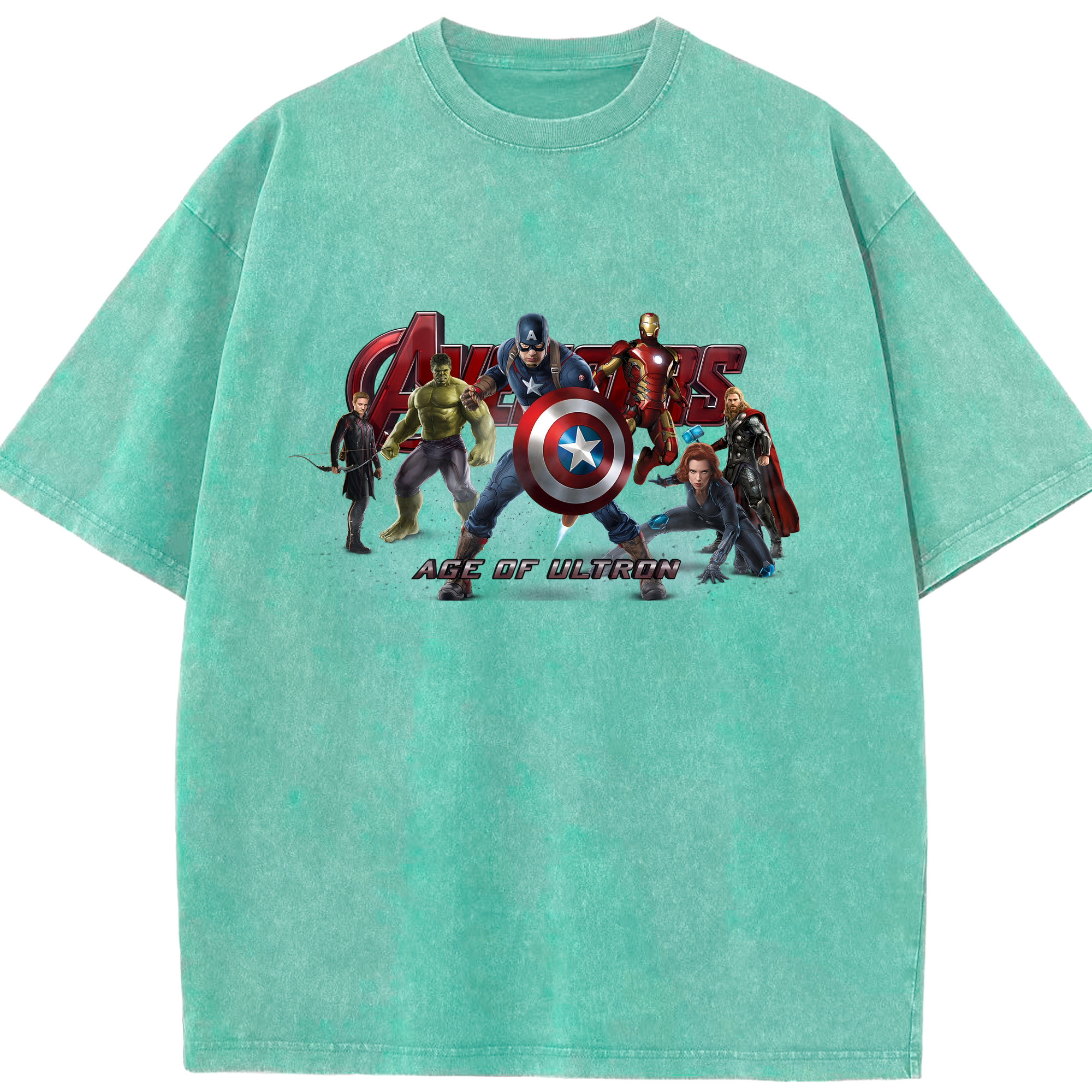 （画像用） アベンジャーズ The Avengers 綿100% ヴィンテージ風 半袖Tシャツ（フロントプリント）